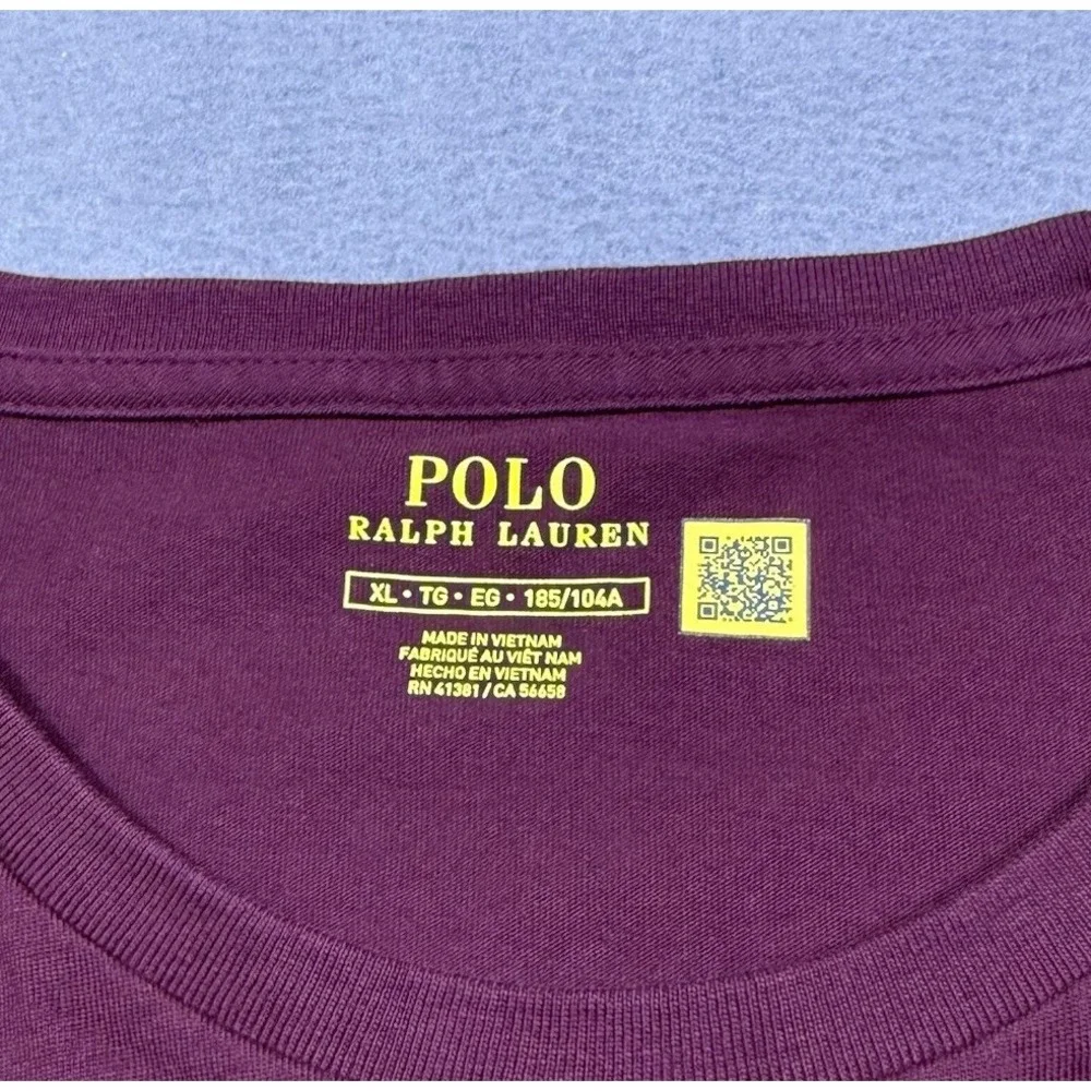 Polo Ralph Lauren T Shirt Mens XL Maroon Crew Neck Long Sleeve Normcore